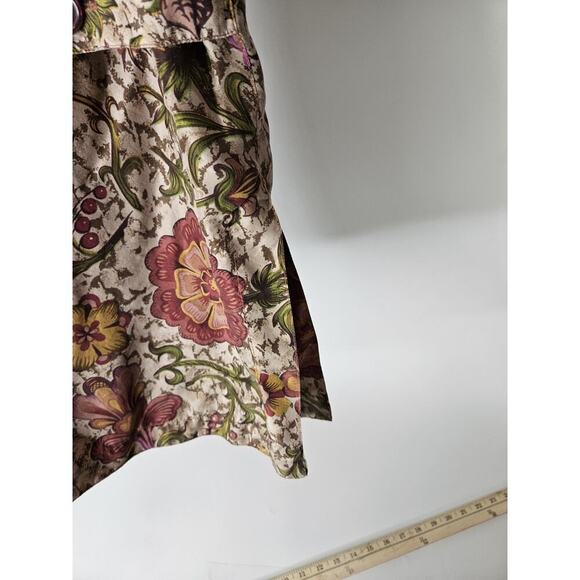 Vintage 90s Bogari Women’s Silk Button Up Tunic Vest Size M Floral Artsy Folk - Picture 3 of 6